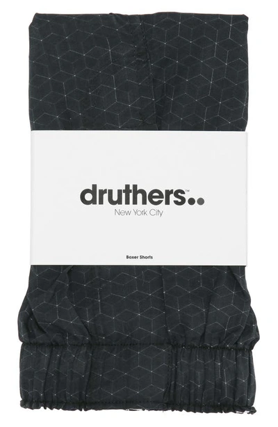 Druthers Cubes Organic Cotton Boxers In Black