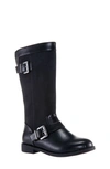 Nina Girls' Tanjela Faux Leather Riding Boots - Toddler, Little Kid, Big Kid In Black Suede Smooth