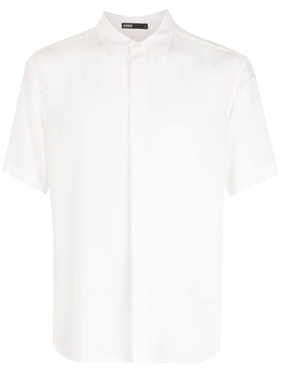 Handred Short-sleeved Silk Shirt In White