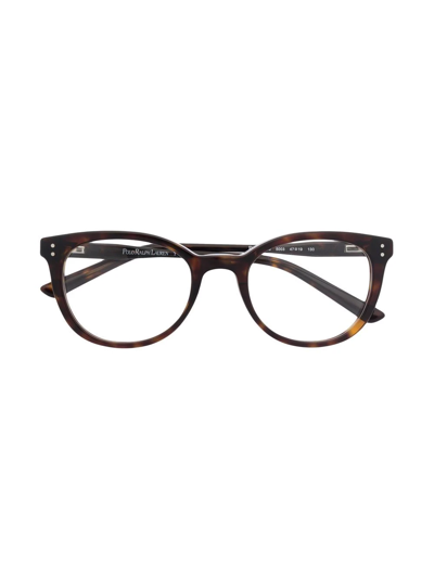 Polo Ralph Lauren Kids' Logo Square-frame Glasses In Brown