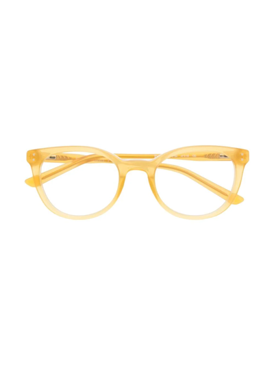 Polo Ralph Lauren Kids' Logo Square-frame Glasses In Yellow
