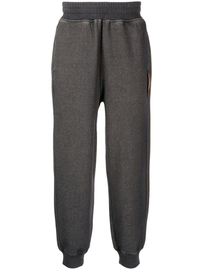 Izzue Garment-dyed Tapered Track Pants In Grey
