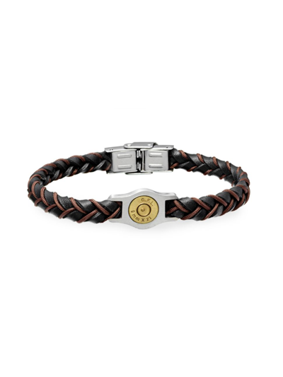 Jan Leslie Men's Braided Leather & Nylon Two-tone Bracelet In Neutral