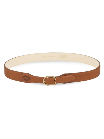 Longchamp 1980 Leather Ladies' Belt In Cognac