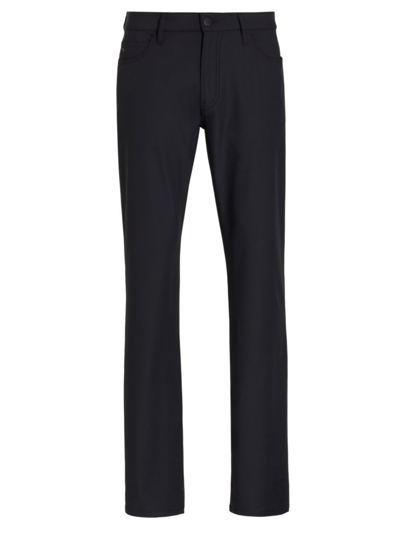 Emporio Armani Five-pocket Nylon-blend Tech Pants In Black