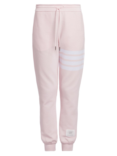 Thom Browne Striped Cotton Sweatpants In Light Pink