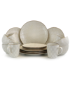 Elama Luxurious Dinnerware With Complete Set Of 16 Pieces In Open White