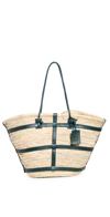 Altuzarra Watermill Raffia Shoulder Bag In Natural Black