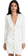 L Agence Breanna V-neck Long Sleeve Minidress In Ivory
