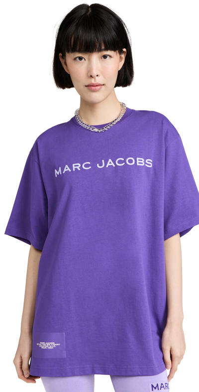 Marc Jacobs The Big Logo-embroidered Short-sleeve T-shirt In Purple