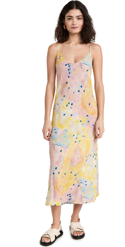 Marc Jacobs Multicolor 'the Bias Slip Dress' Dress In Yellow Multi