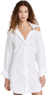 Alexander Wang T Alexanderwang.t Cutout & Open Back Shirt Dress In Bright White