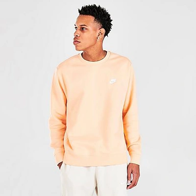 Nike Sportswear Club Fleece Crewneck Sweatshirt In Orange Chalk