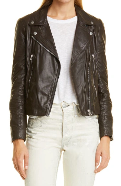 Rag & Bone Brown Mack Leather Jacket In Black