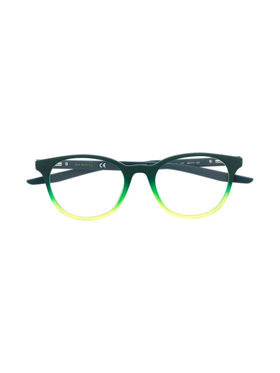 Nike Kids' Gradient-effect Logo Glasses In Green
