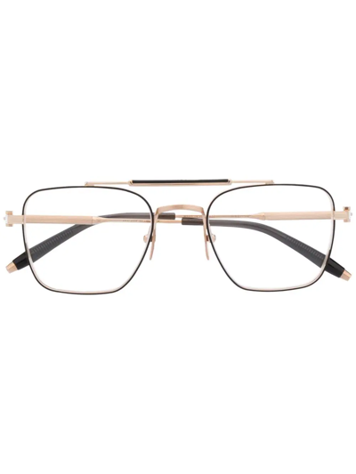 Akoni Square-frame Aviator Glasses In Gold