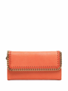 Stella Mccartney Falabella Continental Wallet In Bright Orange