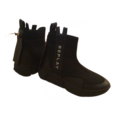 Pre-owned Replay Cloth Ankle Boots In Black