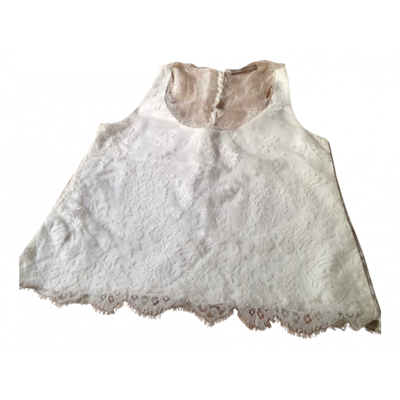 Pre-owned Rime Arodaky Lace Vest In White