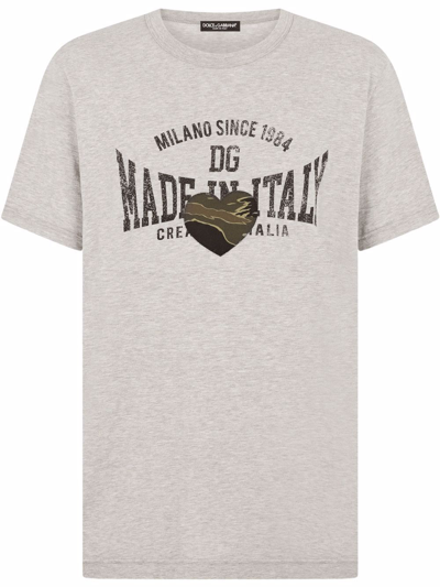 Dolce & Gabbana Dg Print T-shirt In Grey