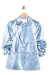 Cinq À Sept Kylie Hammered Satin Jacket In Cloudy Day