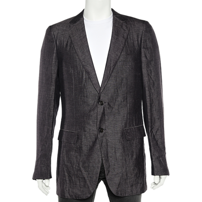 Pre-owned Ermenegildo Zegna Purple Wool Blazer L