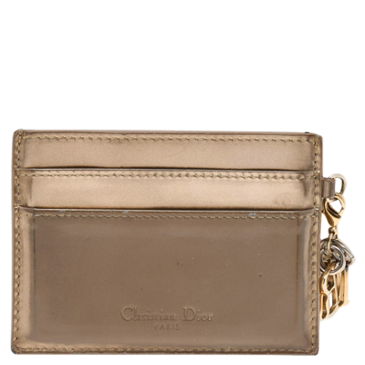 Pre-owned Dior Card Holder In Metallic