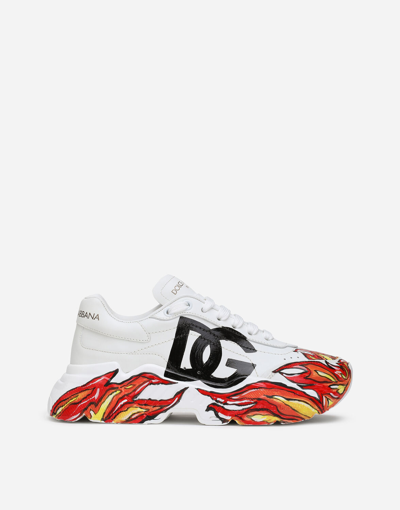 Dolce & Gabbana Calfskin Nappa Daymaster Sneakers In Multicolor