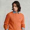 Ralph Lauren Cable-knit Cotton Sweater In Spring Melon Heather