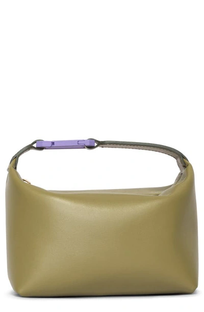 Eéra Moonbag Leather Top Handle Bag In Khaki,purple