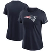 Nike Women's Navy New England Patriots Logo Essential T-shirt In Navy