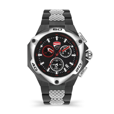 Ducati Corse Men's Motore Chronograph Gunmetal Stainless Steel Bracelet Watch 49mm
