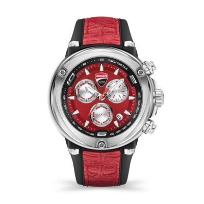 Ducati Corse Partenza Collection Chronograph Watch In Silver And Red