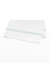 Matouk Prado Full/queen Flat Sheet In Hazy Blue