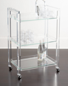 Interlude Home Ava Acrylic Bar Cart In Clear