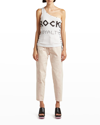 Stella Mccartney Rock Royalty One-shoulder Lace-up Top In Pure White