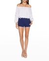 Ramy Brook Drew Mini Shorts In Navy