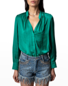 ZADIG & VOLTAIRE TINK SATIN TUNIC TOP