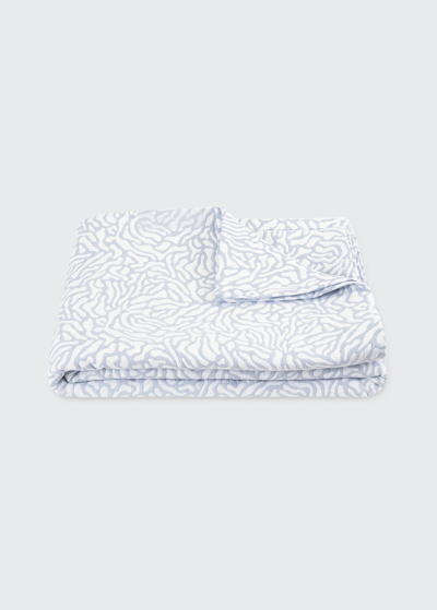 Matouk Cora King Coverlet In Bluewhite