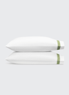Matouk Astor Braid Pillowcases, Pair, Standard In Grass