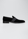 Santoni Men's Isomer-vlun01 Velvet Slip On Formal Loafers In Black