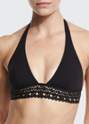 Lise Charmel Ajourage Couture Laser- Cut Triangle Solid Swim Top In Black