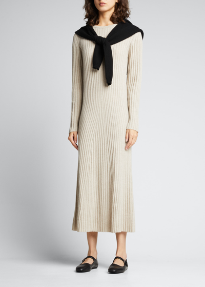 LISA YANG SAMANTHA CASHMERE RIBBED MIDI DRESS 