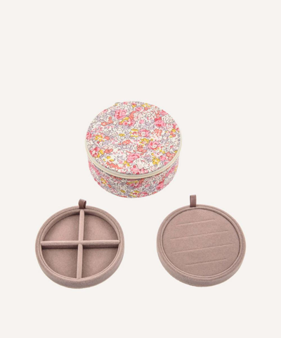 Bon Dep Claire-aude Organic Tana Lawn Cotton Round Jewellery Box In Assorted