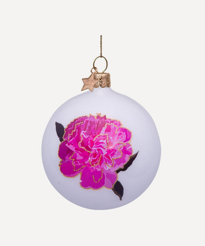 Unspecified Flower Glass Bauble In White