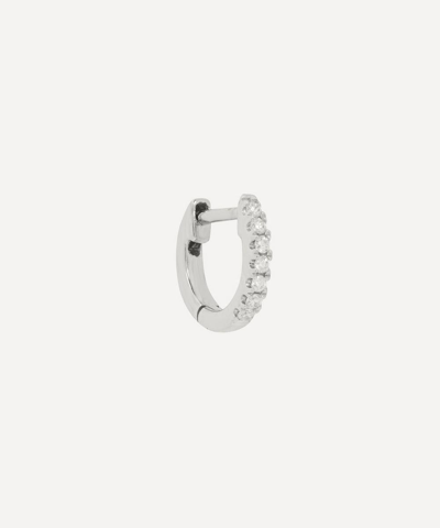 Roxanne First Teeny-weeny Diamond Single Huggie Hoop Earring In White Gold