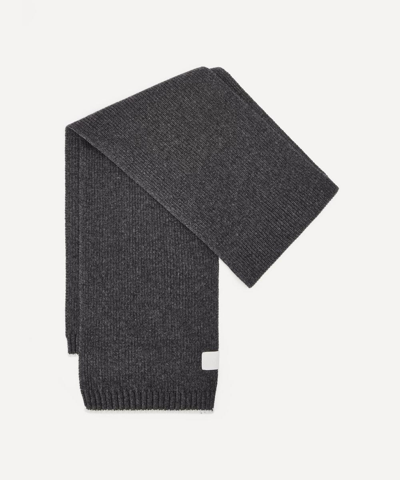 Loewe Knitted Wool Scarf In Grey/white
