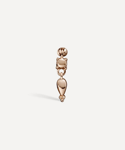 Maria Tash 14ct Single Tassel Charm Single Threaded Stud Earring In Rose