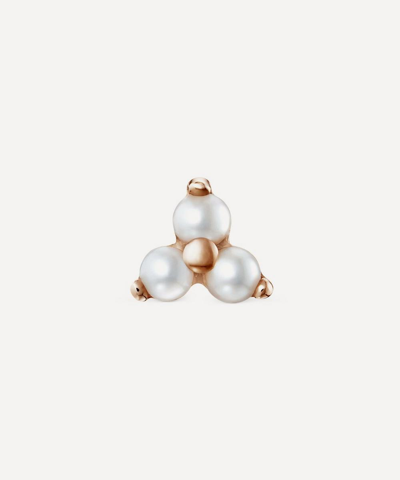 Maria Tash 14ct Large Pearl Trinity Single Stud Earring In Rose