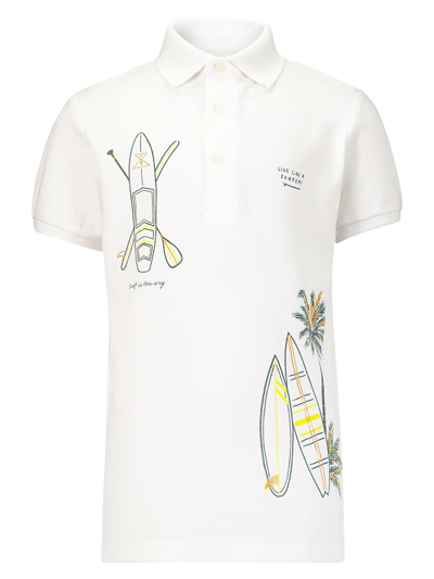 Mayoral Kids Polo Shirt For Boys In White